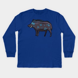 Tattooed Celtic boar Kids Long Sleeve T-Shirt